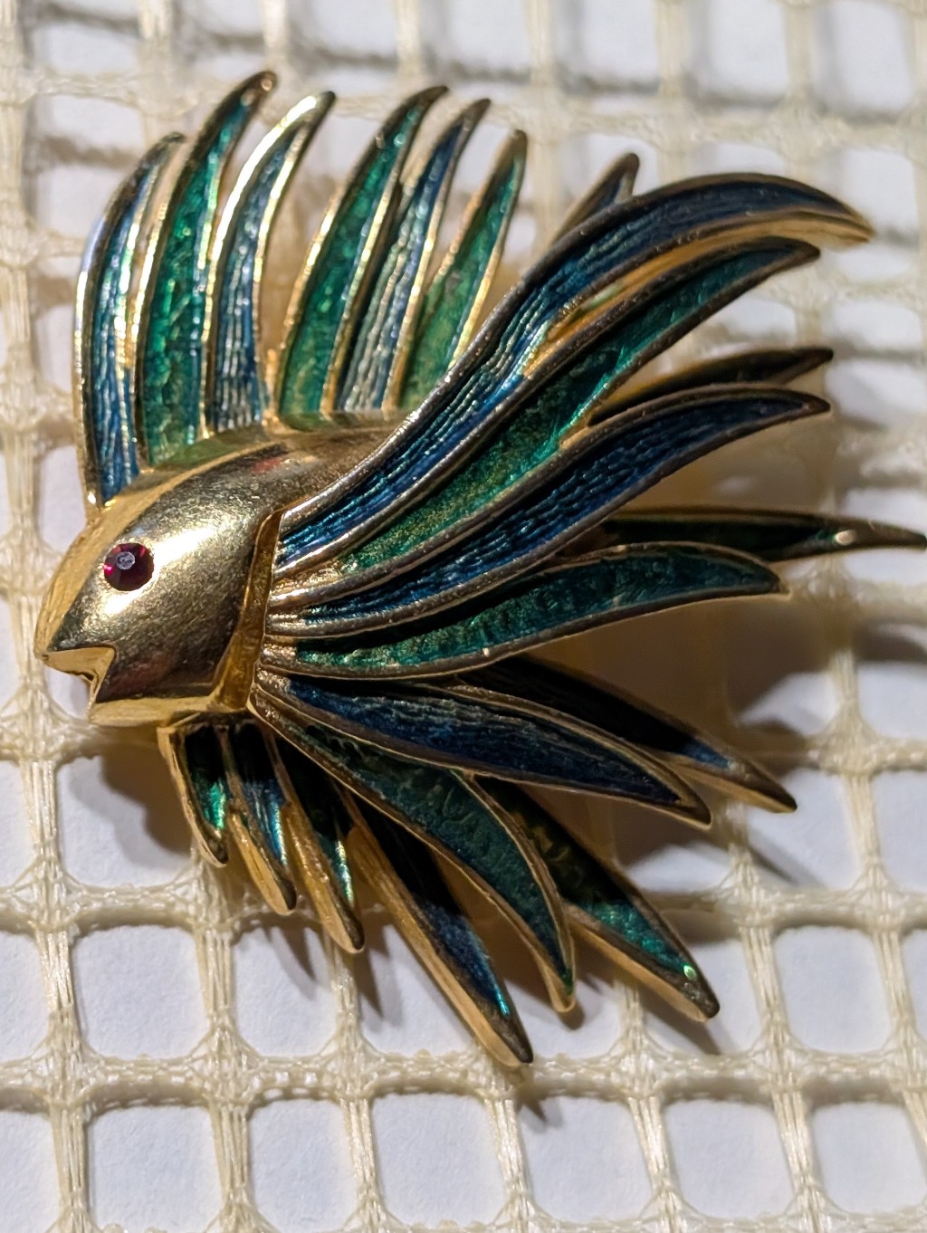 Vintage Enamel Fish Brooch, Specifically Identified As A Marcel Boucher 8684